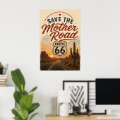Route 66 Desert Heritage Preservation Poster Art (Thuiskantoor)