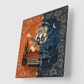 Route 66 Desert Night Wandklok (Hoek)