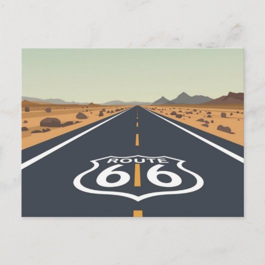 Route 66 Desert Road Vintage Travel Art Briefkaart (Voorkant)