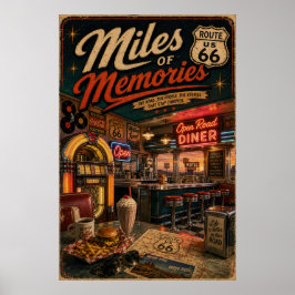 route 66 Diner Miles Memories Kunst Poster