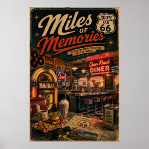 route 66 Diner Miles Memories Kunst Poster