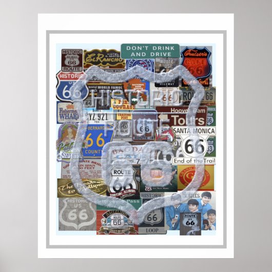 Route 66 Drink en drijft niet Poster (Voorkant)