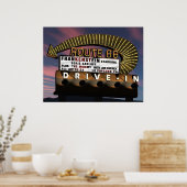 Route 66 Drive-In Retro Neon Poster (Keuken)