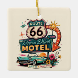 Route 66 Droomrit Souvenir Kerstversiering Keramisch Ornament