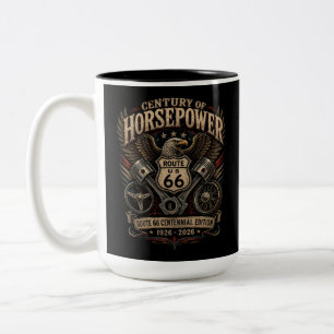 Route 66 Eagle Centennial Garage Koffie Stijl Tweekleurige Koffiemok