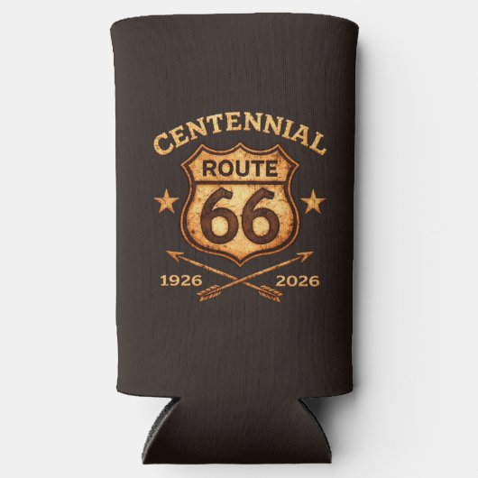 Route 66 Eeuwfeest 100 Jaar Schild Seltzer Blikjeskoeler (Voorkant)