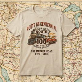 Route 66 Eeuwfeest 100 Jaar Vrijheid Retro T-shirt