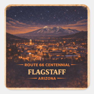 Route 66 Eeuwfeest 1926-2026 Flagstaff Arizona Vierkante Sticker