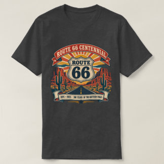 Route 66 Eeuwfeest 1926-2026 Vintage Schild T-shirt