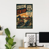 Route 66 Eeuwfeest Biker Desert Cruise Poster (Thuiskantoor)