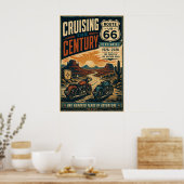 Route 66 Eeuwfeest Biker Desert Cruise Poster (Keuken)