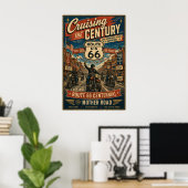route 66 Eeuwfeest Biker Main Street Poster (Thuiskantoor)