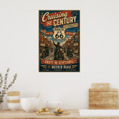 route 66 Eeuwfeest Biker Main Street Poster (Keuken)