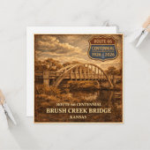 Route 66 Eeuwfeest Brush Creek Brug Kaart (Voorkant / Achterkant in situ)