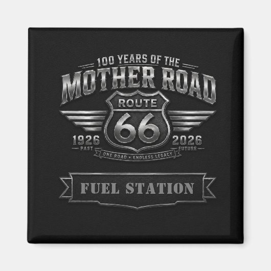 Route 66 Eeuwfeest Custom Banner Badge Kunst Magneet (Voorkant)