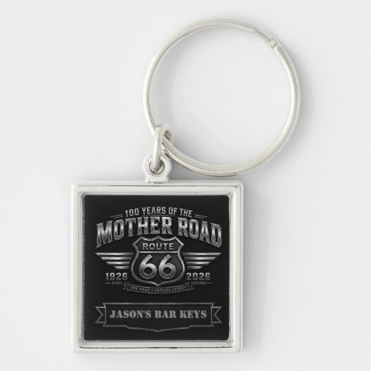 Route 66 Eeuwfeest Home Bar Sleutelhanger Badge (Voorkant)