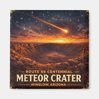 Route 66 Eeuwfeest Meteor Crater AZ Nachtelijke He Magneet
