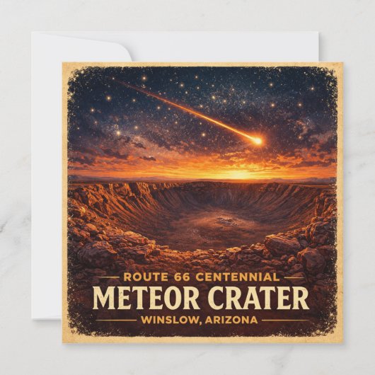 Route 66 Eeuwfeest Meteor Krater Horizon Kaart (Voorkant)