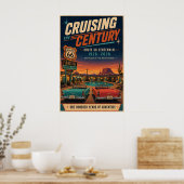 Route 66 Eeuwfeest Motel Poolside Muurkunst Poster (Keuken)