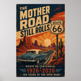 route 66 Eeuwfeest Mother Road Kunst Poster