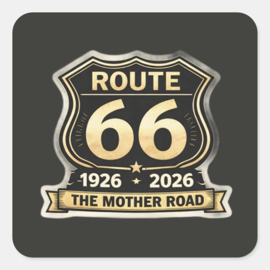 Route 66 Eeuwfeest Mother Road Schild Sticker (Voorkant)