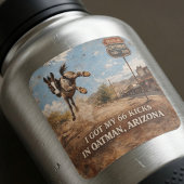 Route 66 Eeuwfeest Oatman Ezel Ontwerp Vierkante Sticker