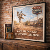 Route 66 Eeuwfeest Oatman Ezel Reis Kunst Poster