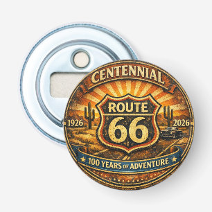 Route 66 Eeuwfeest Retro Barware Button Flesopener