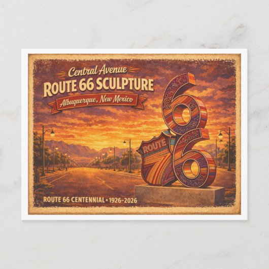 Route 66 Eeuwfeest Serie (2 van 6) Briefkaart (Voorkant)