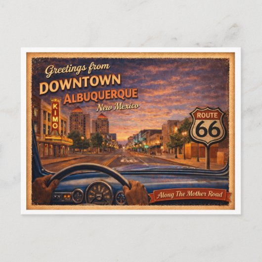 Route 66 Eeuwfeest Serie (6 van 6) Briefkaart (Voorkant)