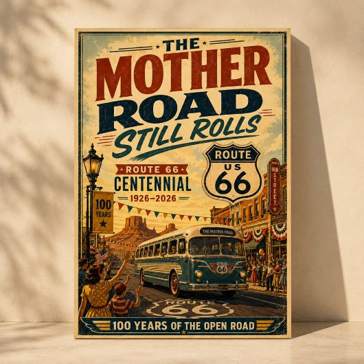 Route 66 Eeuwfeest Straatscènes Poster
