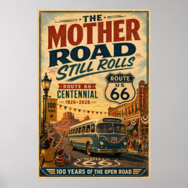 Route 66 Eeuwfeest Straatscènes Poster