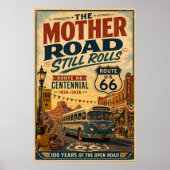 Route 66 Eeuwfeest Straatscènes Poster (Voorkant)