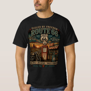 Route 66 Eeuwfeest Vintage Biker Kleding T-shirt