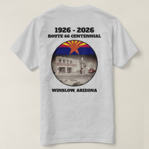 Route 66 Eeuwfeest Winslow Arizona Achterkant T-shirt