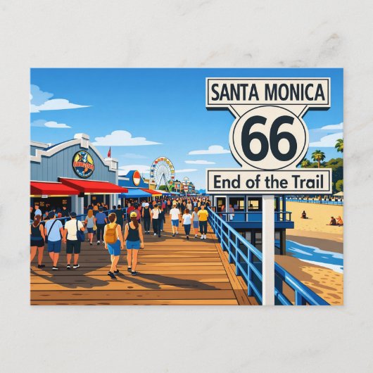 Route 66 Einde van het Pad Briefkaart (Voorkant)