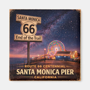 Route 66 Eindpunt Pier Koelkast Kunst Magneet