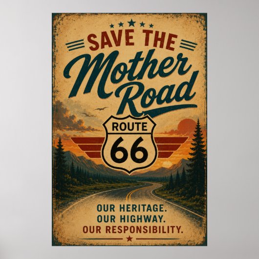 route 66 erfgoed snelweg behoud decoratie (Voorkant)