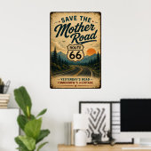 Route 66 erfgoed wegdecoratie kunst poster (Thuiskantoor)