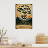 Route 66 erfgoed wegdecoratie kunst poster (Keuken)