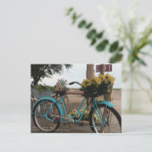 Route 66 | Fiets & Zonnebloemen | Adrian, Texas Briefkaart (Staand voorkant)