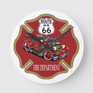 Route 66 Fire Department Clock Ronde Klok