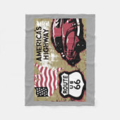  Route 66 Fleece Deken (Voorkant)
