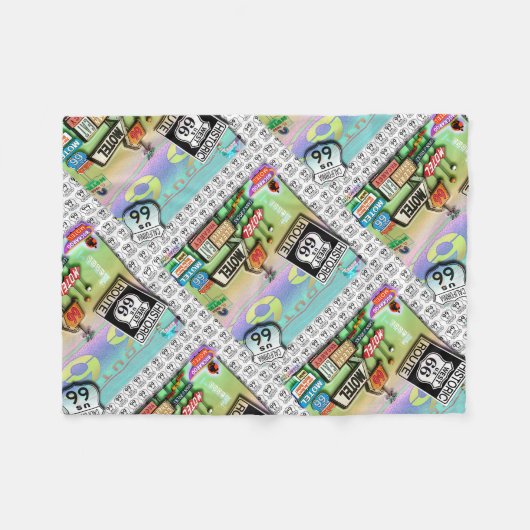 ROUTE 66 FLEECE DEKEN (Voorkant (Horizontaal))