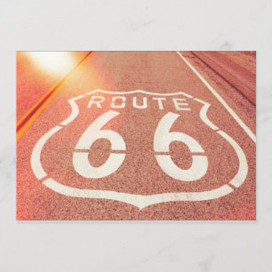 Route 66 Foto geeft uit - Oranje Gloed Kaart