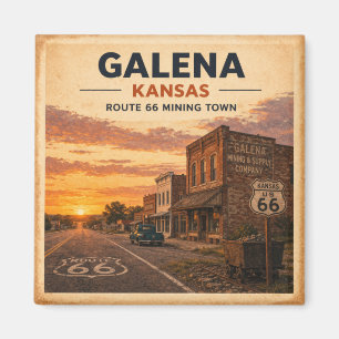 Route 66 Galena Kansas Heritage Classic Zonsonderg Magneet