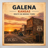 Route 66 Galena Mijnbouwstad Erfgoed Poster (Voorkant)