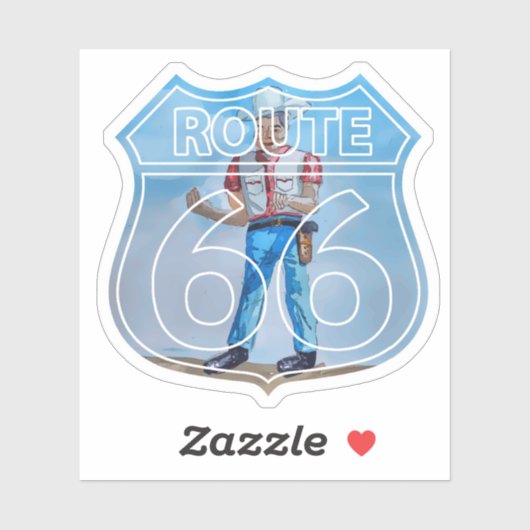 Route 66 Gallup Cowboy Sticker (Vel)