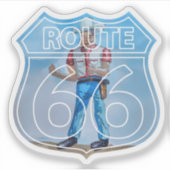 Route 66 Gallup Cowboy Sticker (Voorkant)