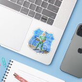 Route 66 Gemini Giant Sticker (Laptop met iPhone)